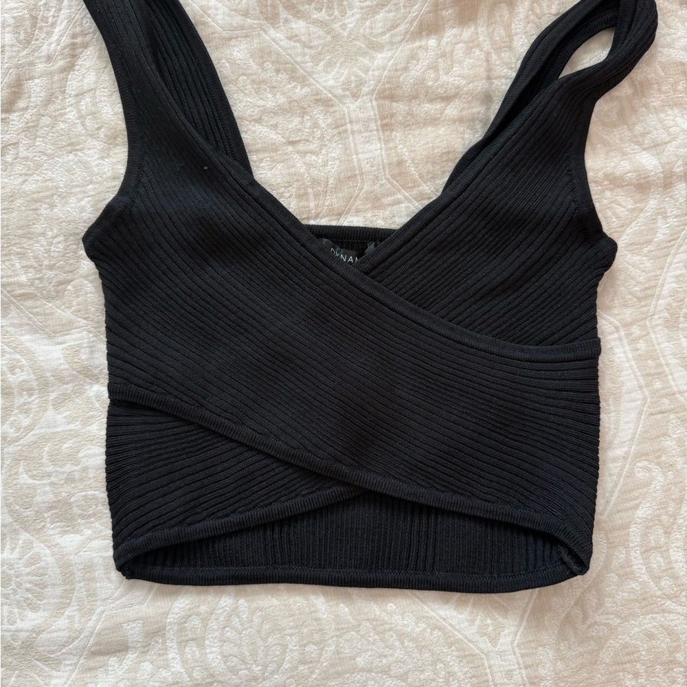 Dynamite Black Ribbed Tank Top - image 1